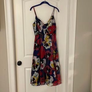 Lulus Blue, Red, White, & Yellow Floral Dress